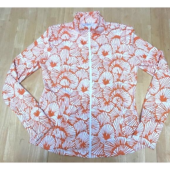 Tommy Bahama Jackets & Blazers - Tommy Bahama Full Zip Athletic Golf Orange White Top Size L